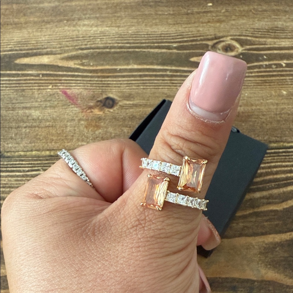 Elegant Gold and Silver Gemstone Ring